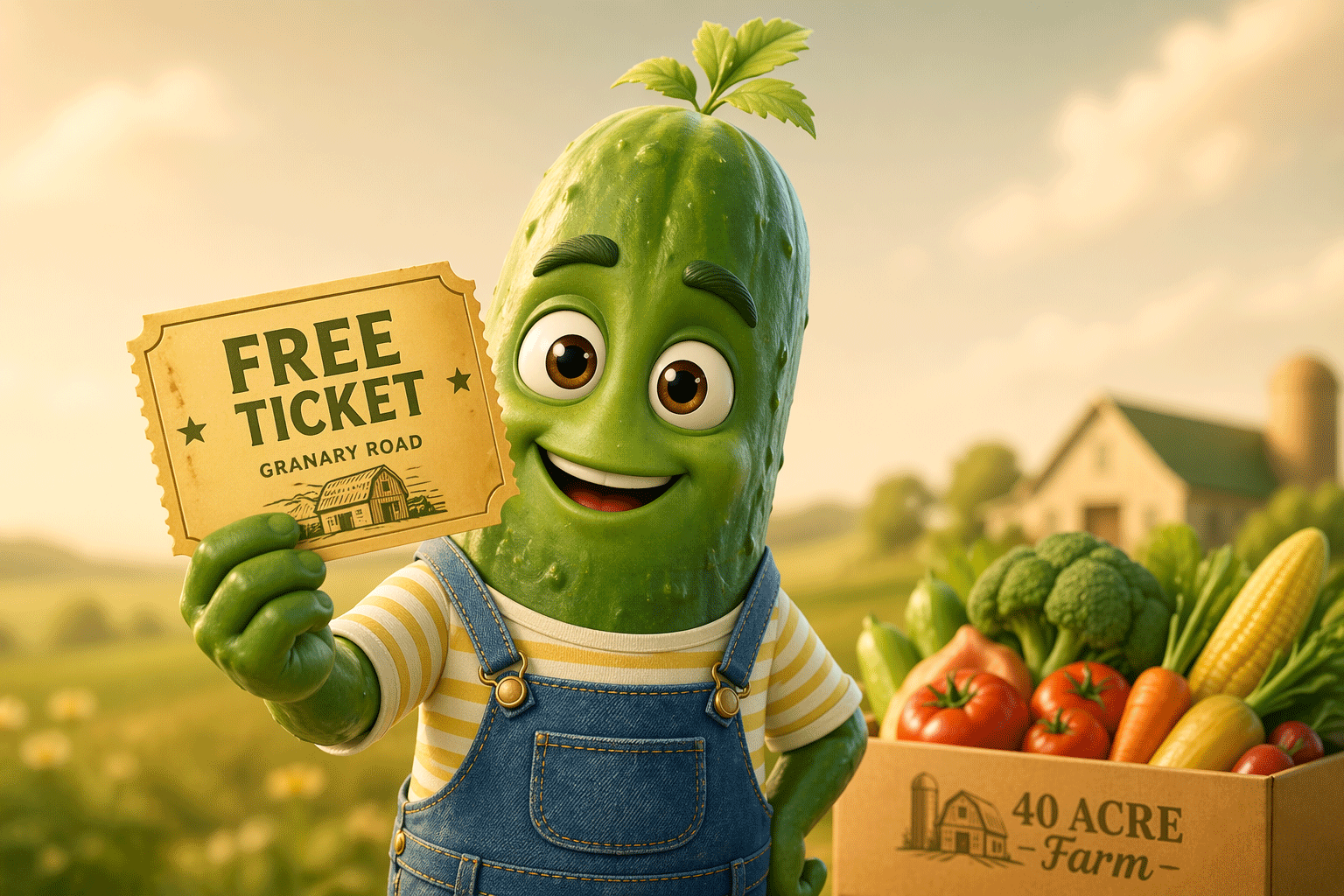 Free Granary Road ticket promo with vegetable subscription